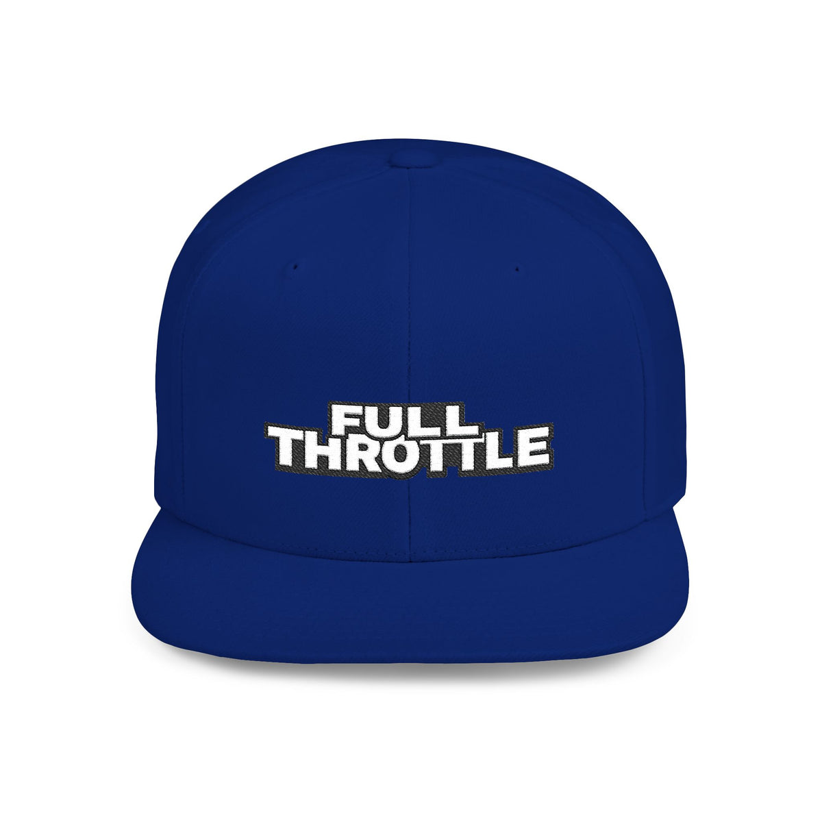 FULL THROTTLE Embroidered Flat Bill Snapback Cap | Bold Motorsport Hat | Streetwear Baseball Cap