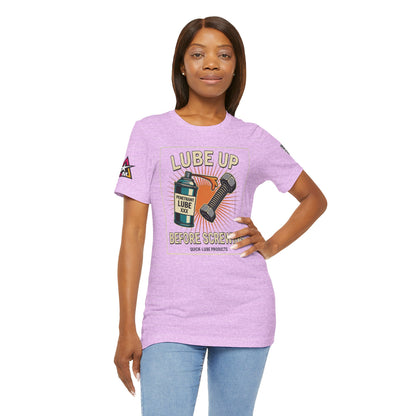 LUBE UP BEFORE SCREWING Graphic T-Shirt | Funny Mechanic Tee | Dirty Garage Humor Shirt | Vintage Automotive Tee