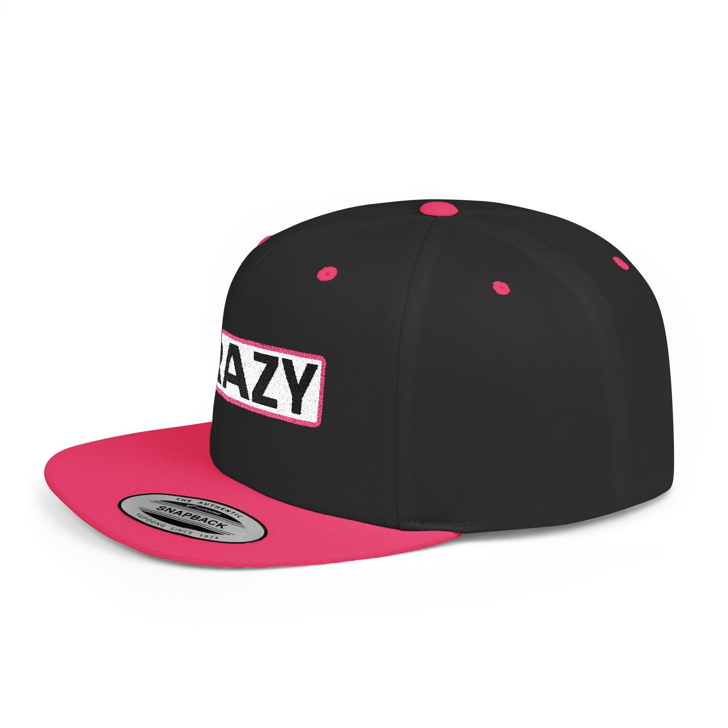 CRAZY Embroidered Snapback Hat | Funny Statement Cap | Bold Streetwear Flat Bill | Conversation Starter Gift