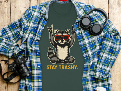 Stay Trashy Raccoon Graphic T-shirt