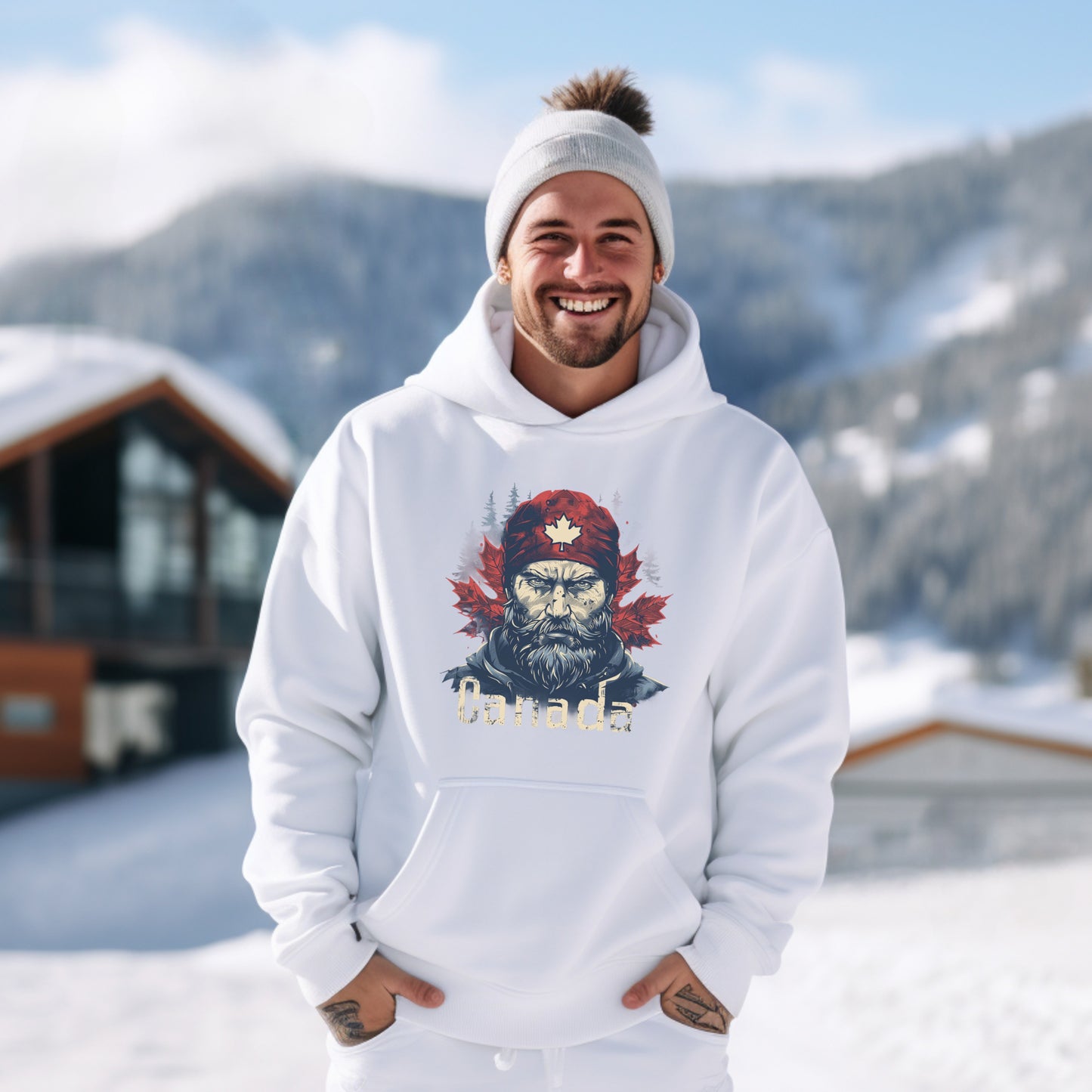 Canada Maple Leaf Design White Hoodie product type