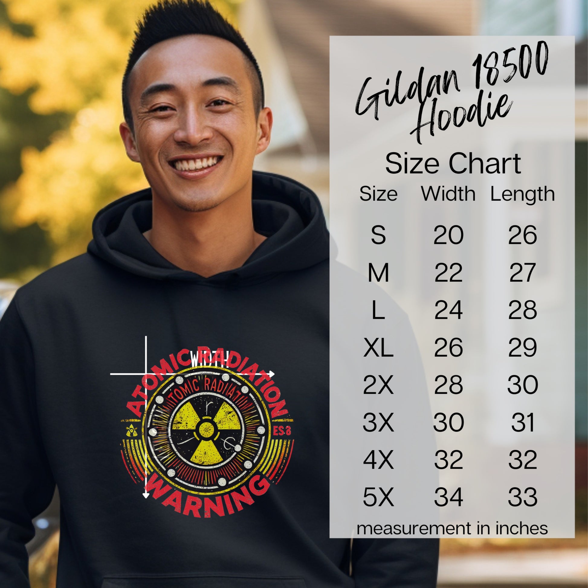 Atomic Radiation Warning Gildan 18500 Hoodie product