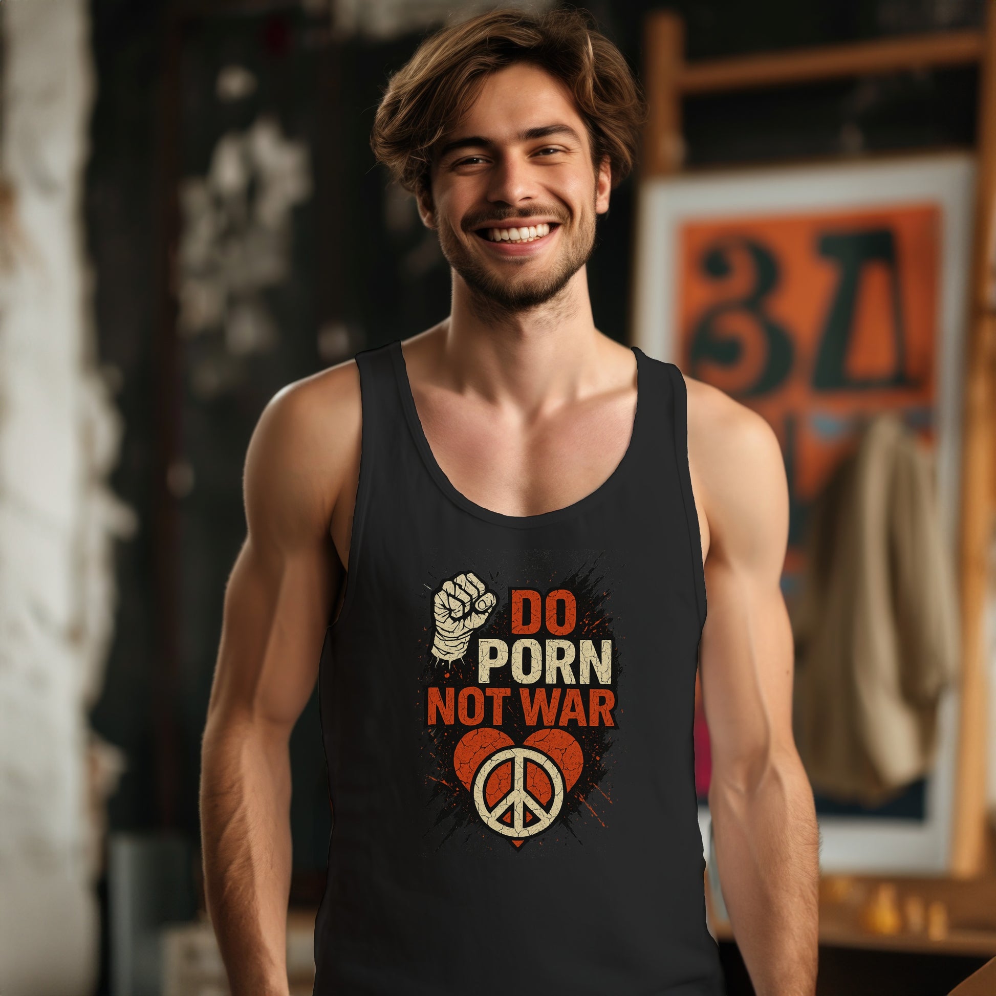 Do Porn Not War Graphic Tank Top product