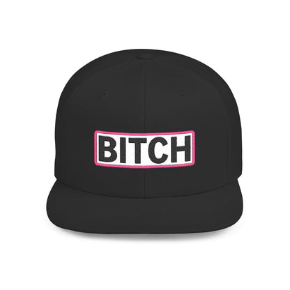 BITCH Embroidered Snapback Hat | Funny Statement Cap | Bold Streetwear Flat Bill | Conversation Starter Gift