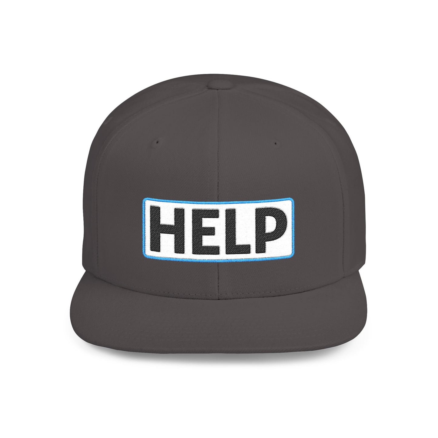 HELP Embroidered Snapback Hat | Funny Trucker Cap | Sarcastic Streetwear Hat | Festival & Everyday Cap Gift