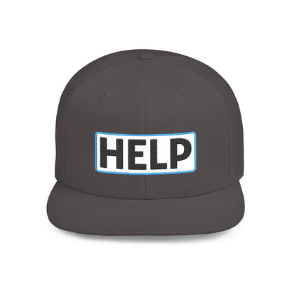 HELP Embroidered Snapback Hat | Funny Trucker Cap | Sarcastic Streetwear Hat | Festival & Everyday Cap Gift