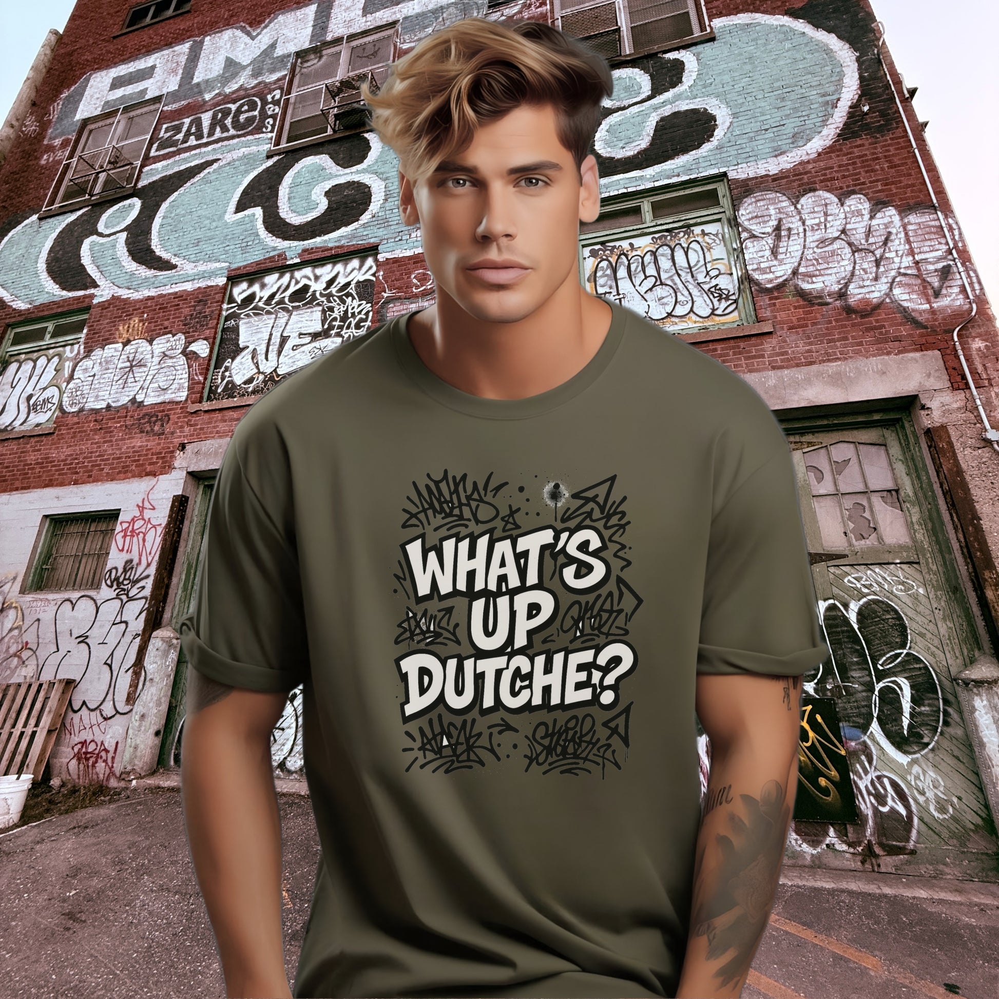 What's Up Dutche Graffiti Style T-Shirt product type
