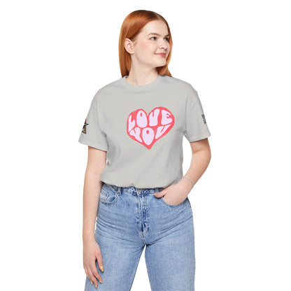 Love You Graphic T-Shirt | Heart Graphic Tee | Cute Retro Streetwear Shirt