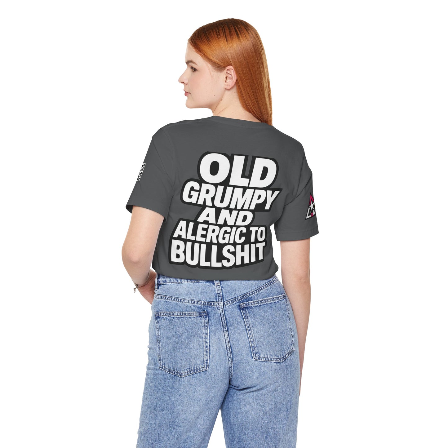 Old Grumpy & Allergic to Bullshit Graphic T-Shirt | Funny Sarcastic Tee