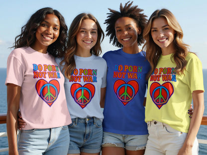 Do Porn Not War Shirt with Peace and Love Symbol product type