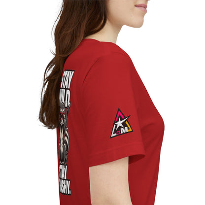 Stay Wild, Stay Trashy – Funny Raccoon Graphic Tee