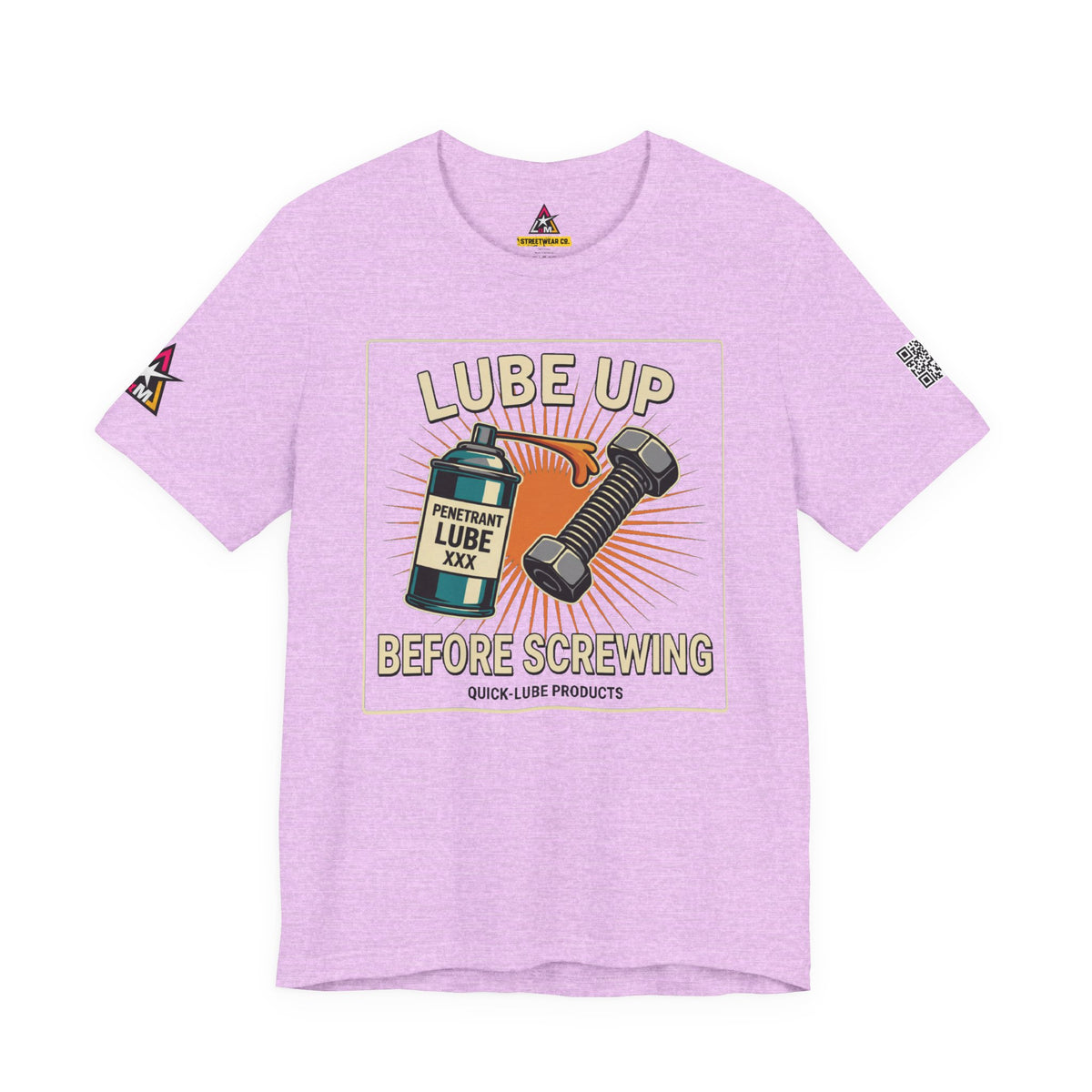 LUBE UP BEFORE SCREWING Graphic T-Shirt | Funny Mechanic Tee | Dirty Garage Humor Shirt | Vintage Automotive Tee