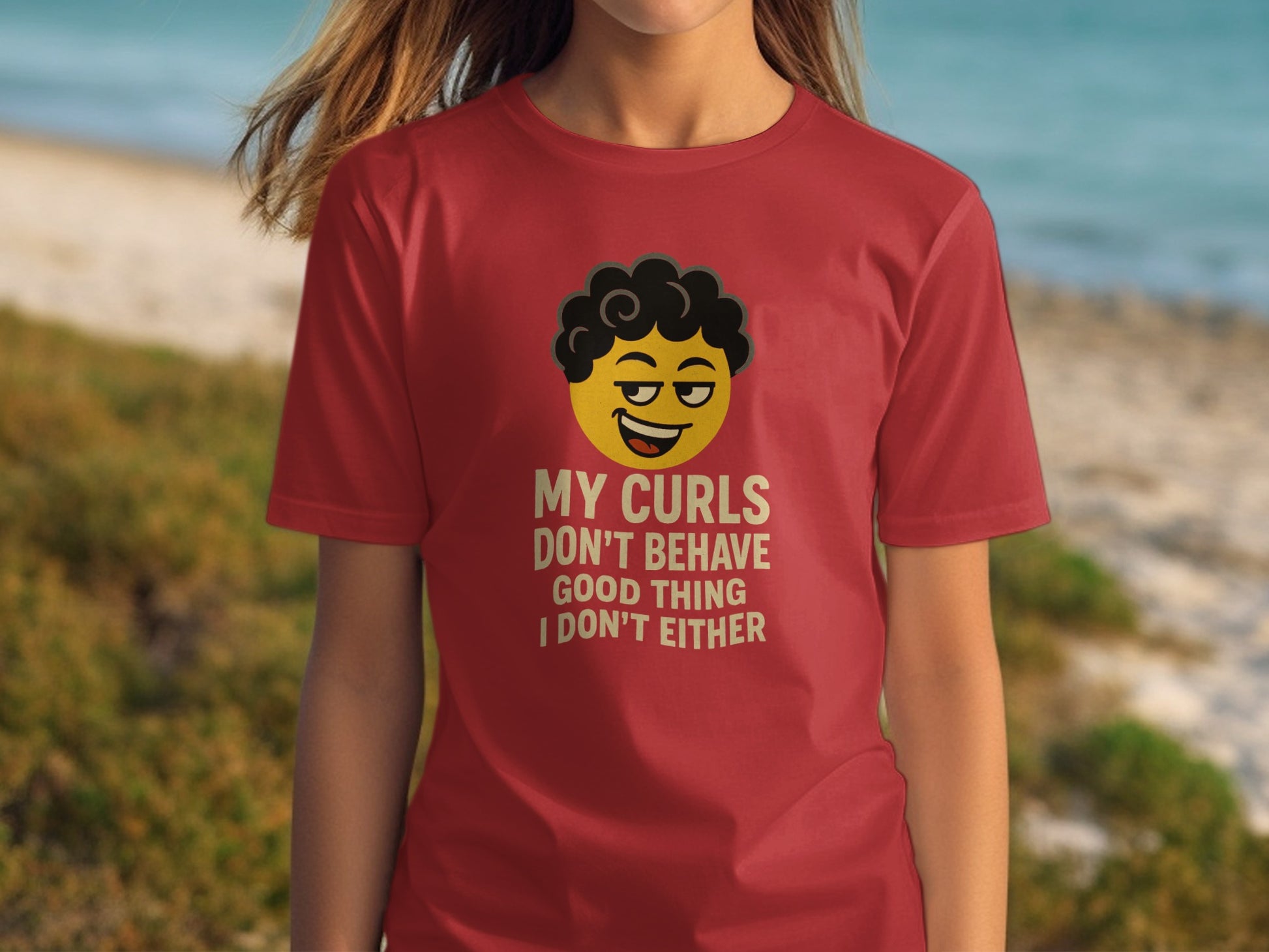 My Curls Don't Behave Emoji Graphic T-shirt product type