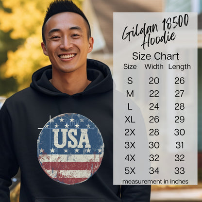 Gildan 18500 Hoodie with USA Flag Graphic Hoodie product