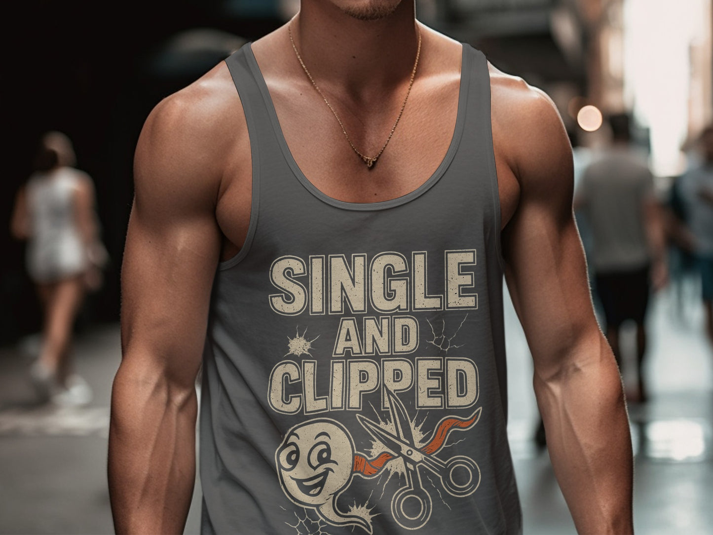 Single and Clipped Graphic Tank Top product