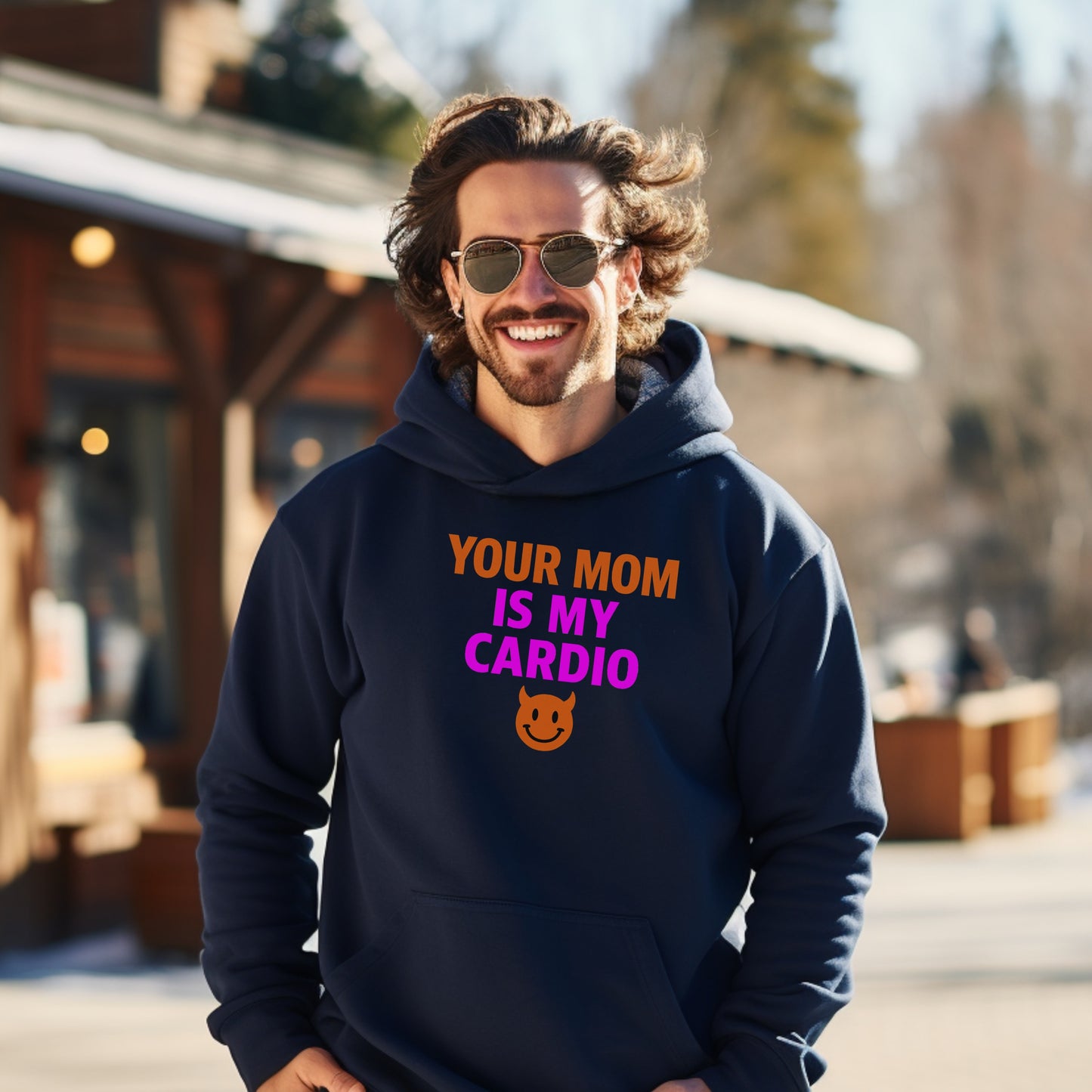 Your Mom Is My Cardio Bear Hoodie product