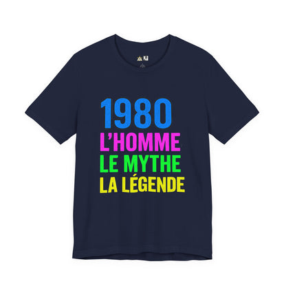 Born a Legend Since 1980 (editable French)– Unisex Streetwear Graphic Tee