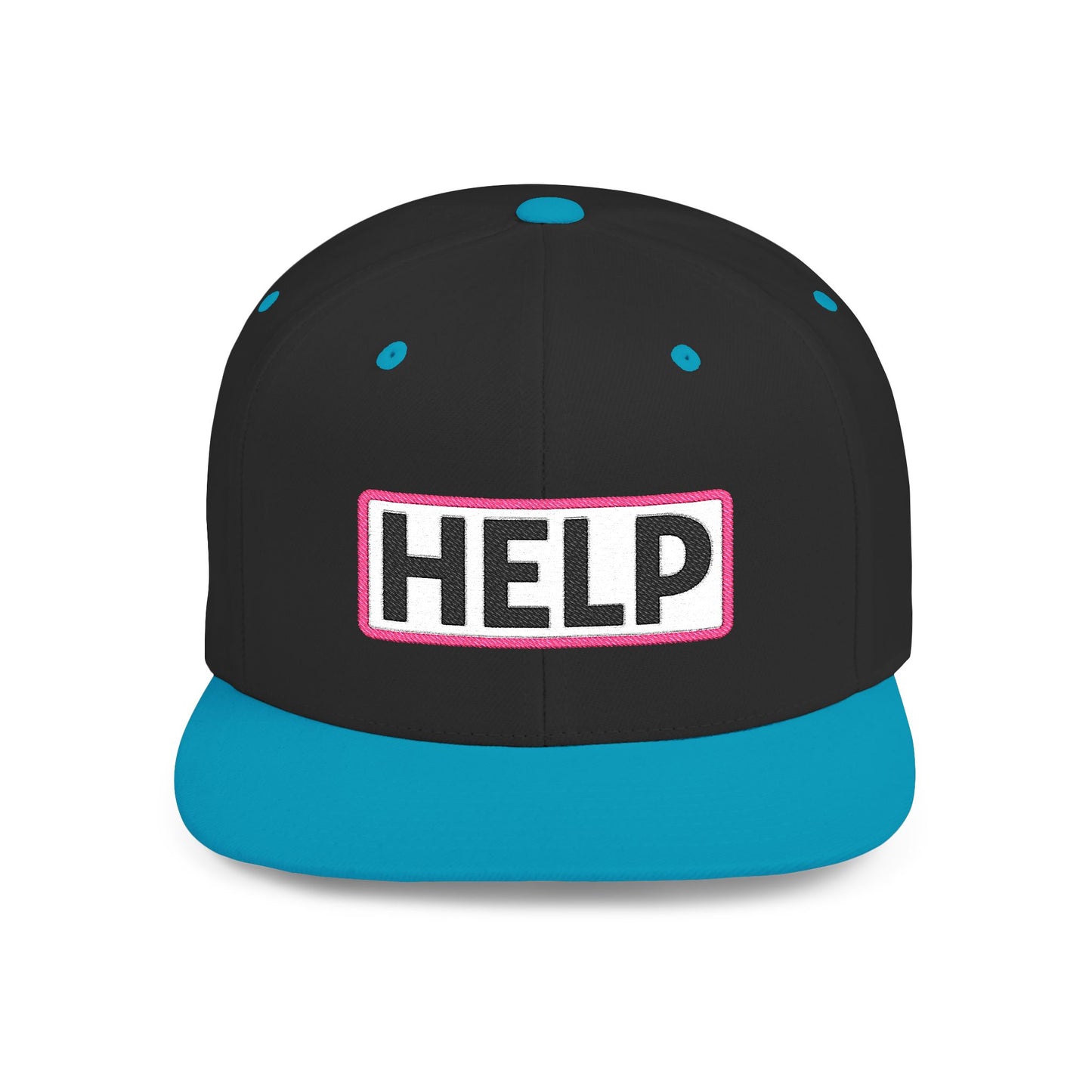 HELP Embroidered Snapback Hat | Funny Trucker Cap | Sarcastic Streetwear Hat | Festival & Everyday Cap Gift