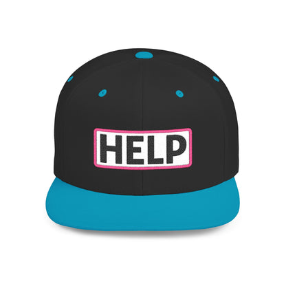 HELP Embroidered Snapback Hat | Funny Trucker Cap | Sarcastic Streetwear Hat | Festival & Everyday Cap Gift