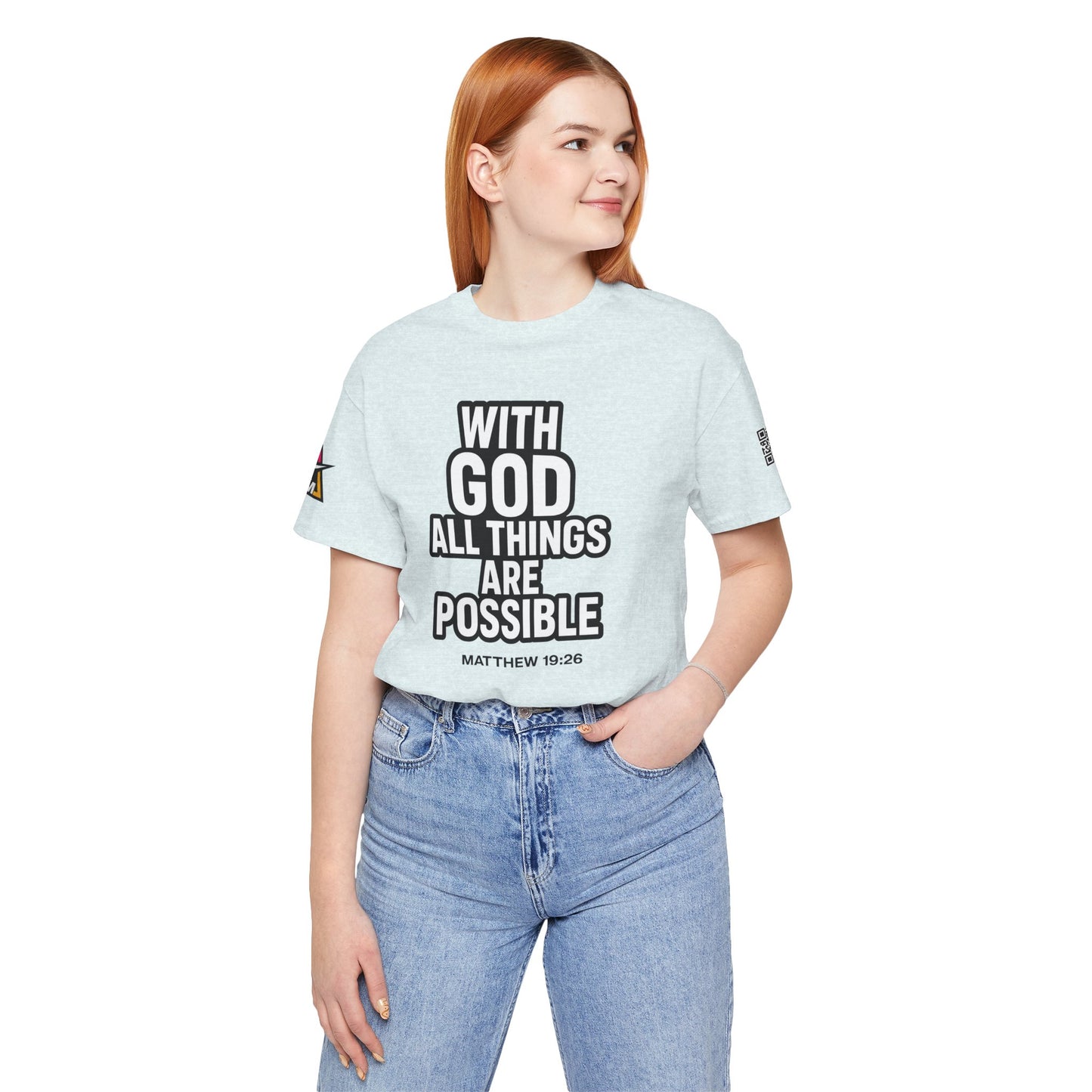 With God All Things Are Possible Graphic T-Shirt | Matthew 19:26 Christian Tee | Faith & Strength Streetwear