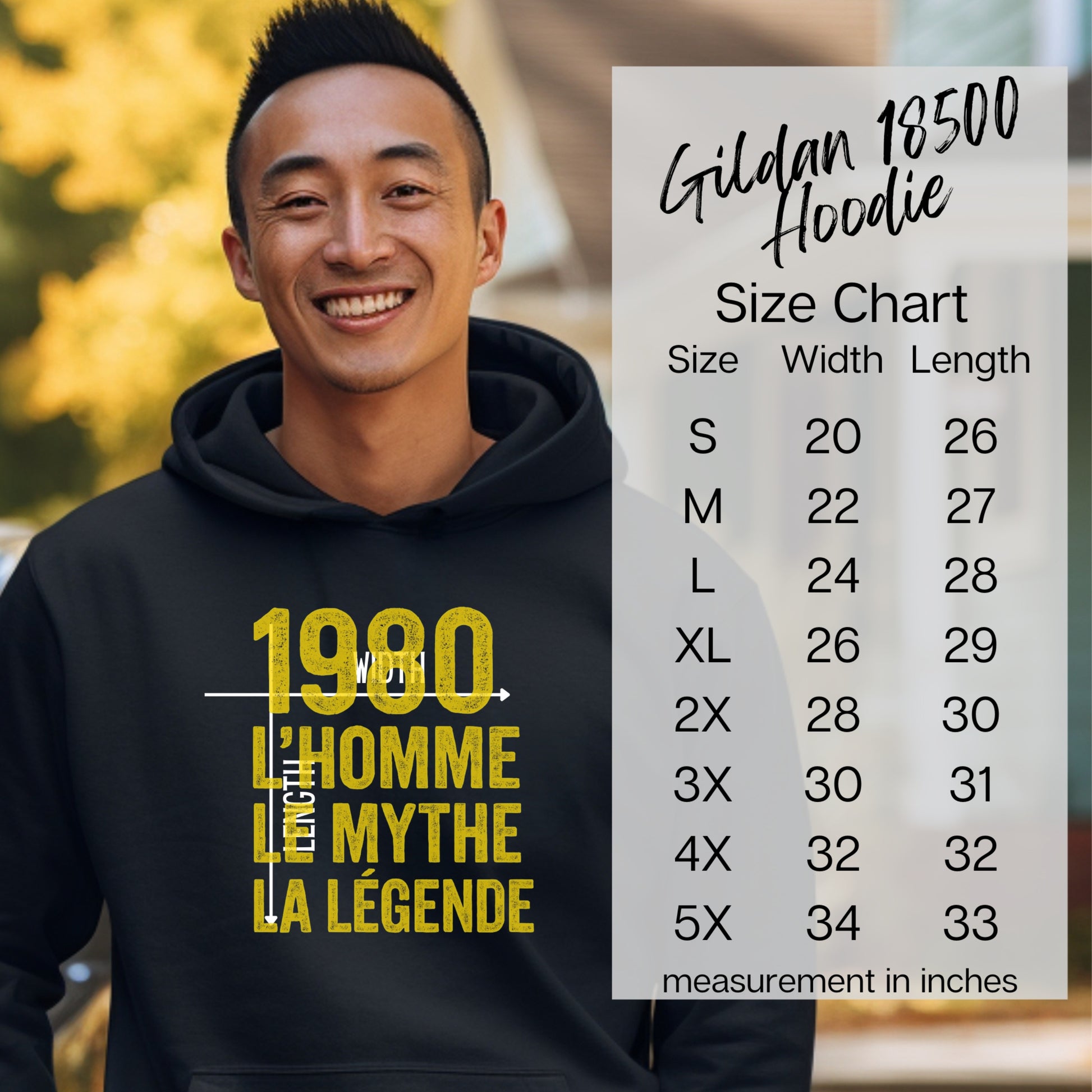 Vintage 1980 Hoodie L'Homme Le Mythe La Légende