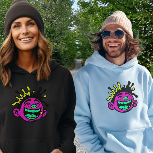 Colorful Joker Smiling Face Character Hoodies
