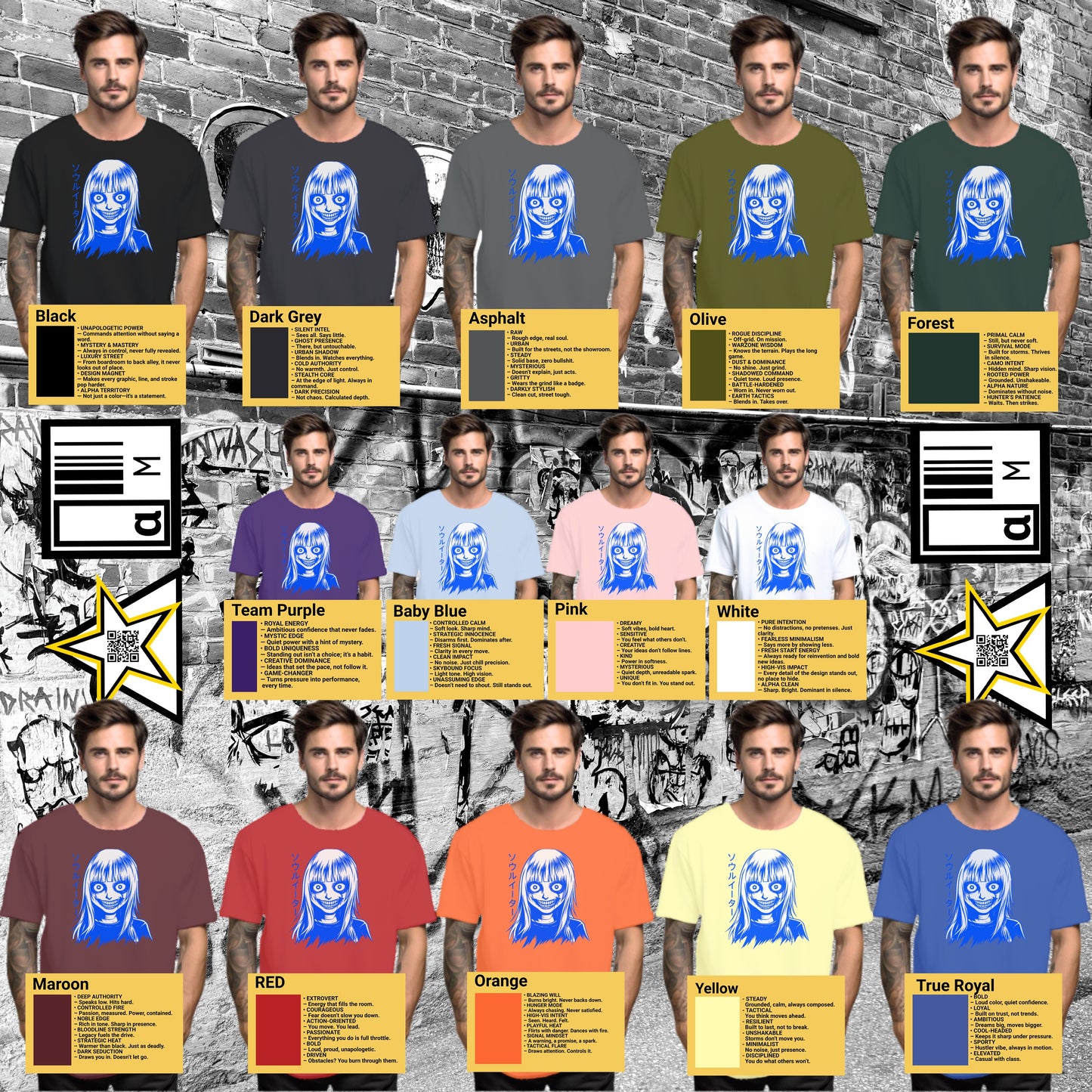 Graphic T-shirt Variety in Multiple Color Options
