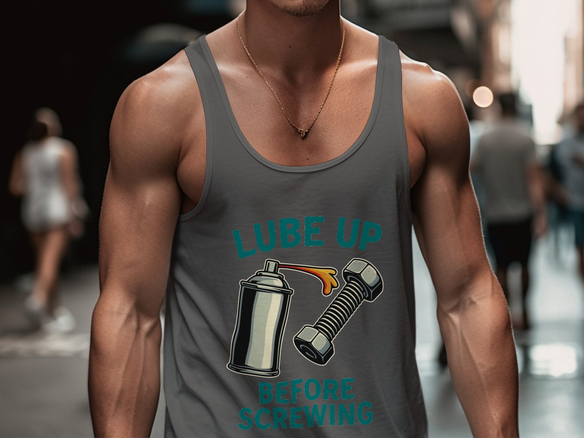 Lube Up Before Screwing Printed Tank Top product type