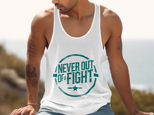 Never Out Of A Fight White Tank Top product type
