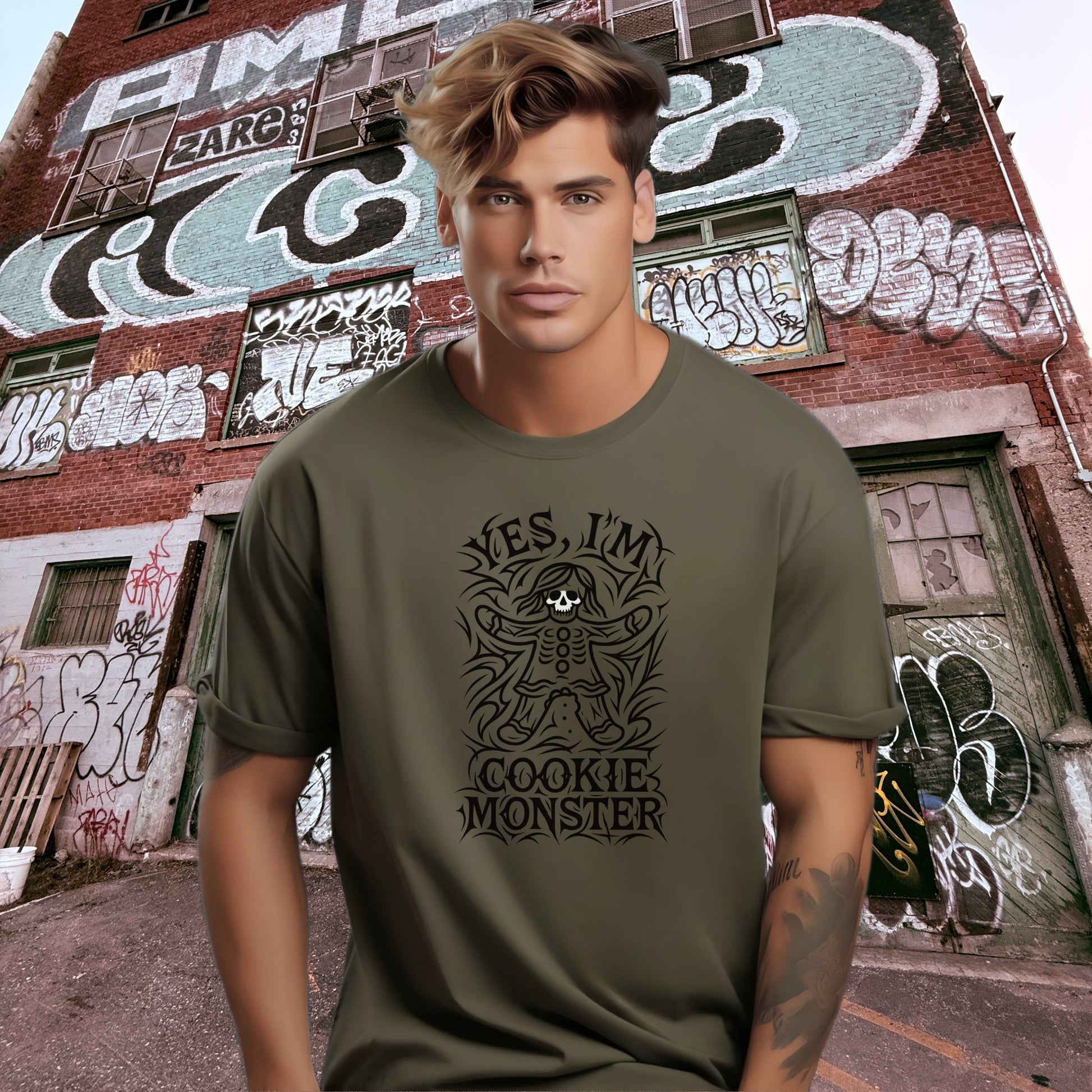 Yes I'm Cookie Monster Graffiti Art T-shirt product type