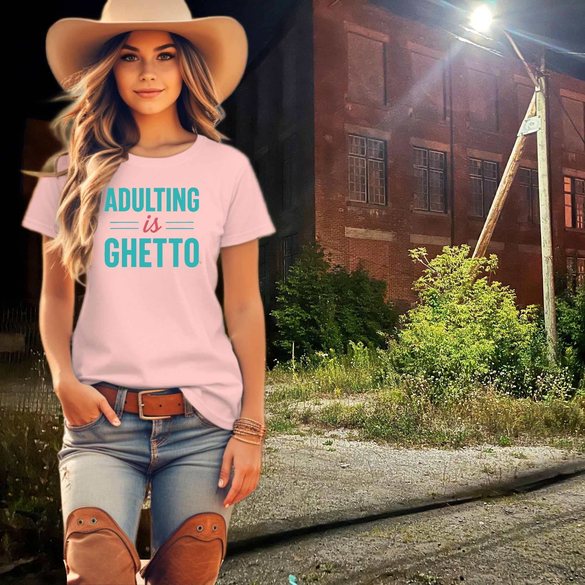 Adulting is Ghetto Graphic Tee for Women