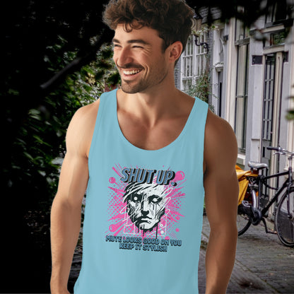 Trendy Graphic Tank Top Shut Up Stylish Product Product