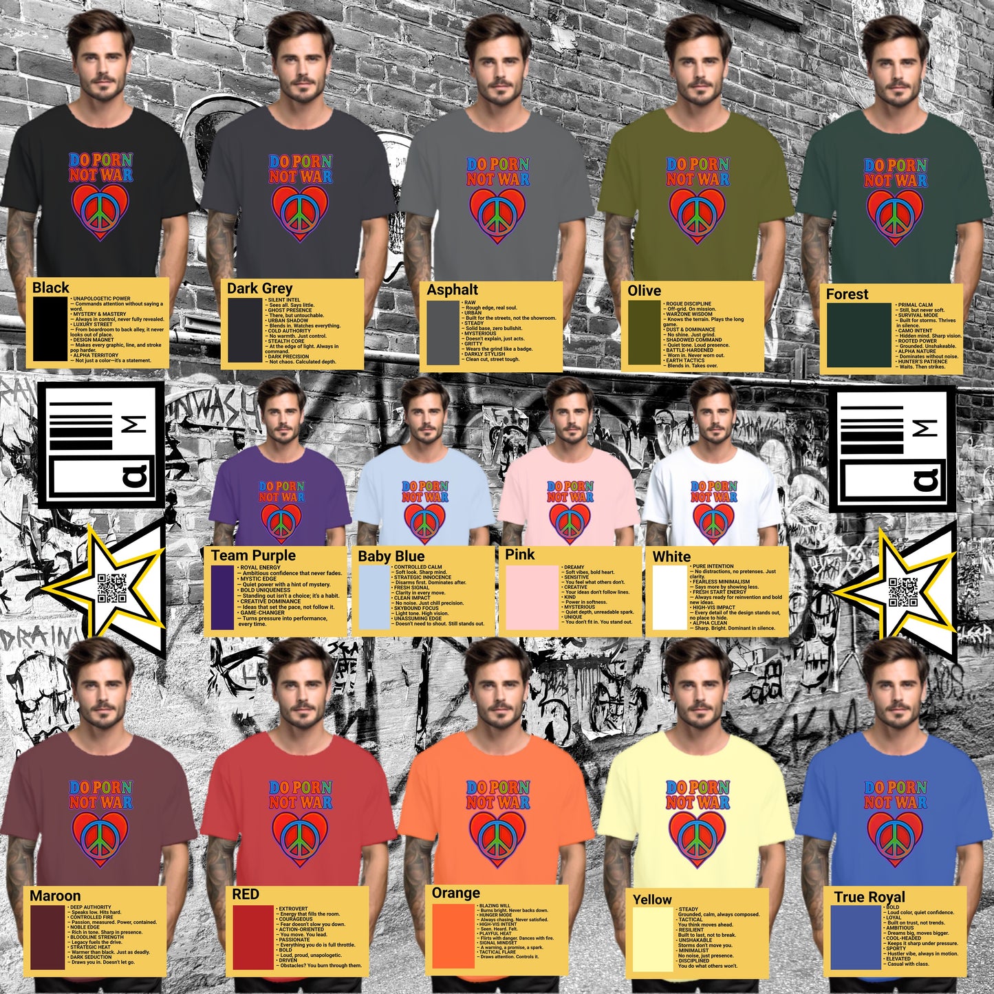 No Porn No War Peace Sign Statement T-shirt product
