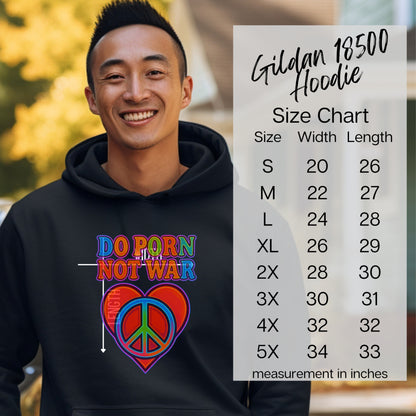 Do Porn Not War Heart and Peace Sign Hoodie