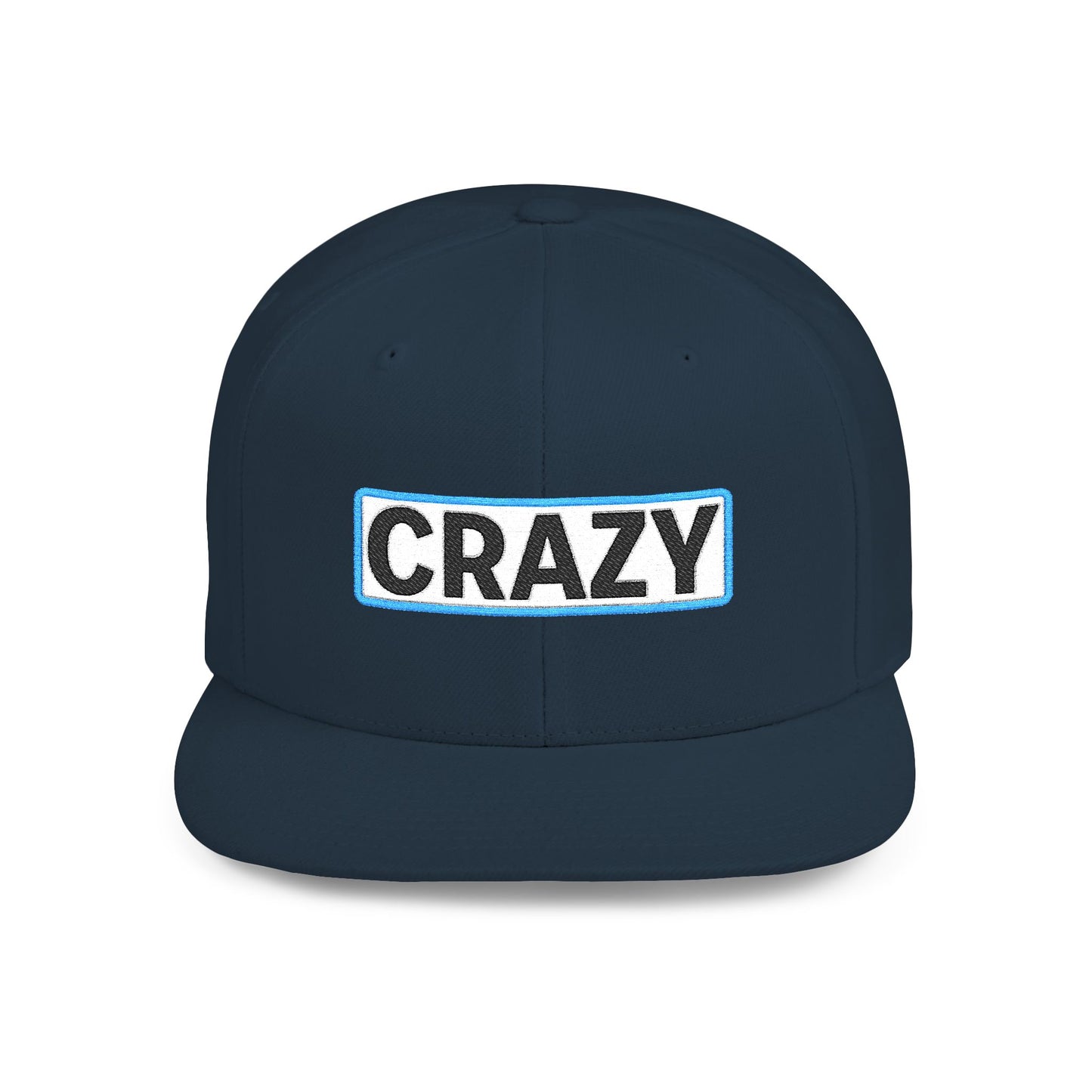 CRAZY Embroidered Snapback Hat | Funny Statement Cap | Bold Streetwear Flat Bill | Conversation Starter Gift