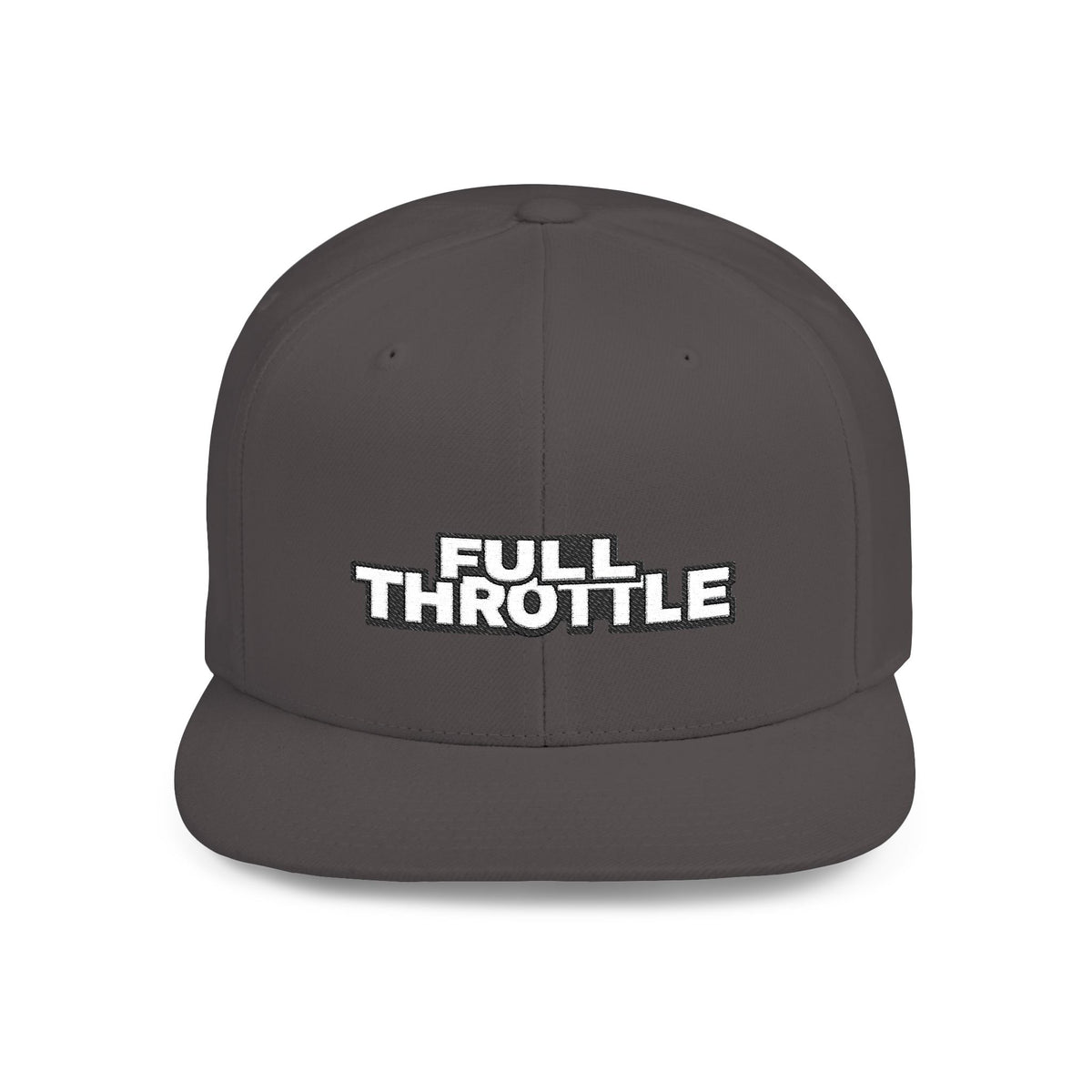 FULL THROTTLE Embroidered Flat Bill Snapback Cap | Bold Motorsport Hat | Streetwear Baseball Cap
