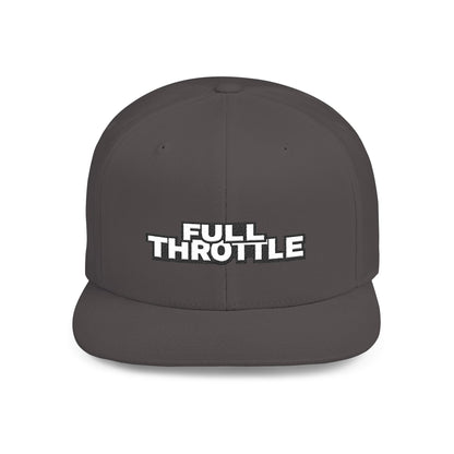 FULL THROTTLE Embroidered Flat Bill Snapback Cap | Bold Motorsport Hat | Streetwear Baseball Cap