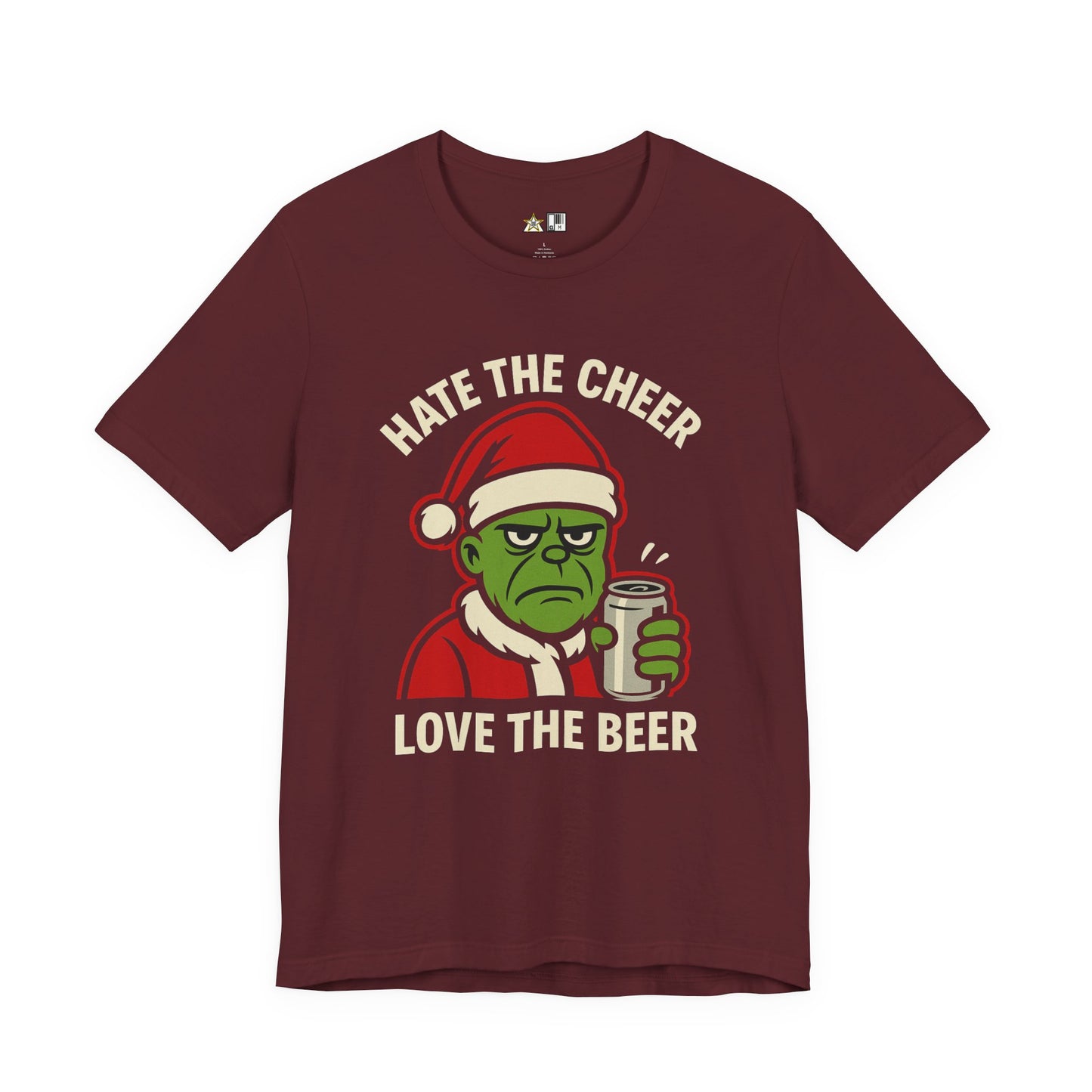 Hate the Cheer Love the Beer – Unisex Bold Holiday Graphic Tee