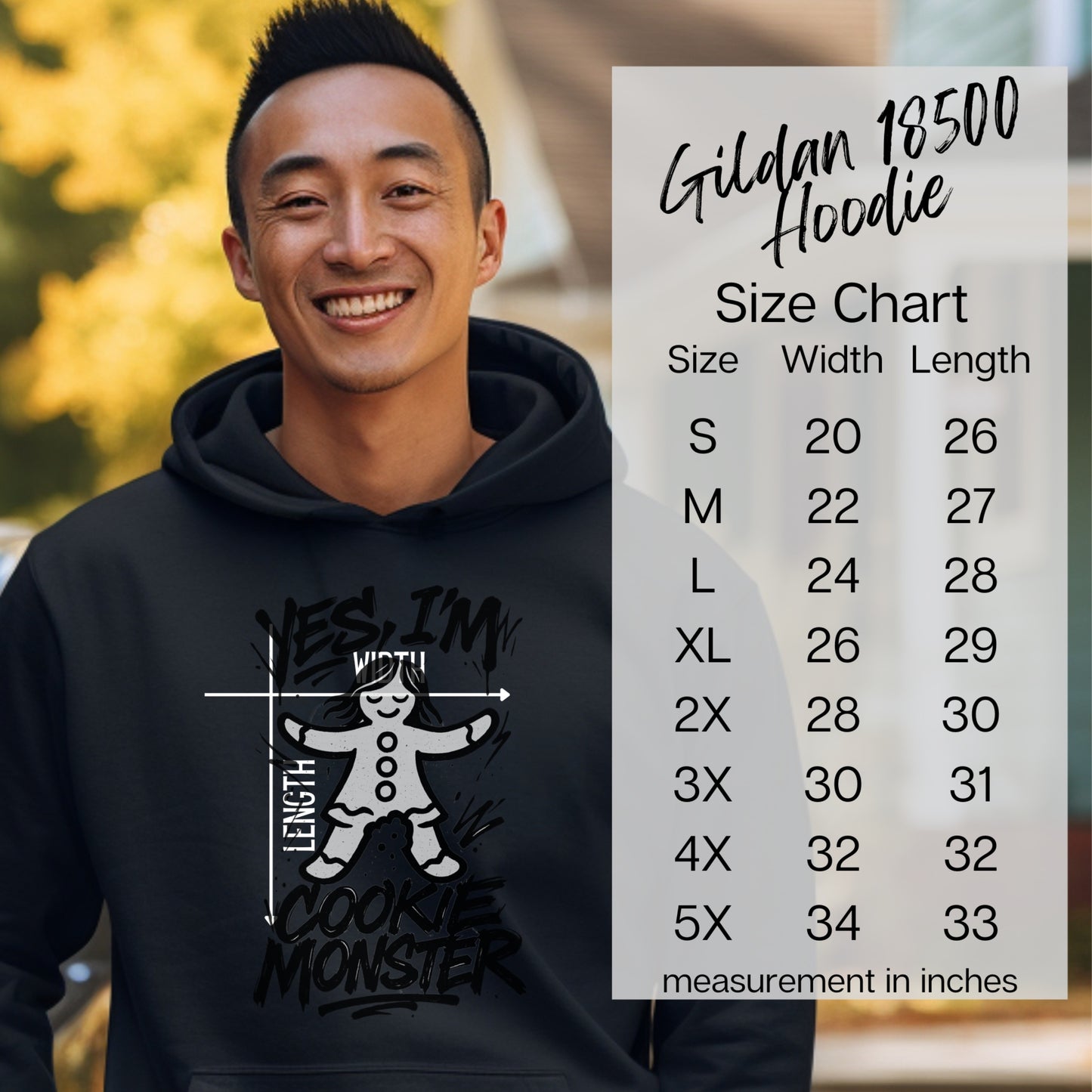 Yes I'm Length Width Cookie Monster Hoodie product type