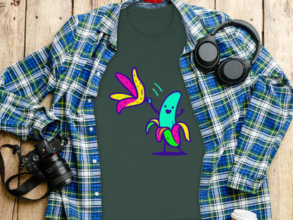 Funny Dancing Banana and Pickle Graphic T-Shirt