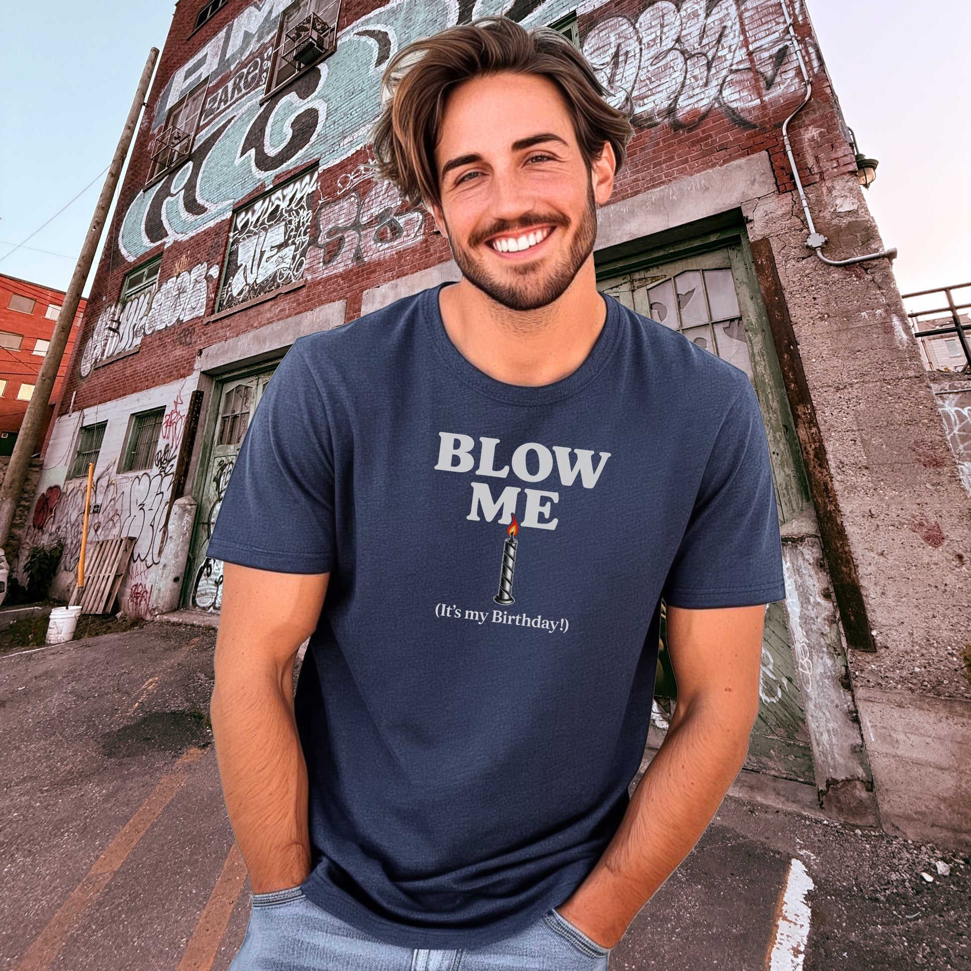 Blow Me Birthday T-shirt Fun Graphic Tee For Parties