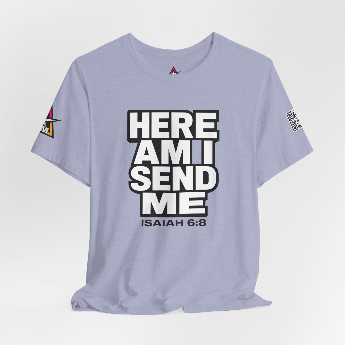 Here Am I, Send Me Graphic T-Shirt | Isaiah 6:8 Christian Tee | Faith Statement Shirt
