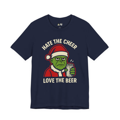Hate the Cheer Love the Beer – Unisex Bold Holiday Graphic Tee