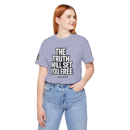 The Truth Will Set You Free Graphic T-Shirt | John 8:32 Bible Verse Tee | Christian Streetwear