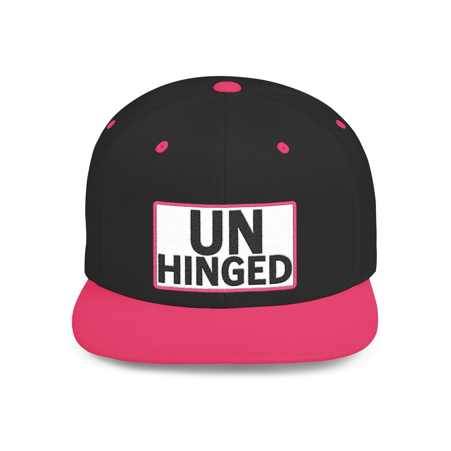 UNHINGED Embroidered Snapback Hat | Funny Statement Cap | Bold Streetwear Flat Bill | Dark Humor Gift