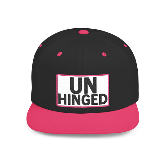 UNHINGED Embroidered Snapback Hat | Funny Statement Cap | Bold Streetwear Flat Bill | Dark Humor Gift