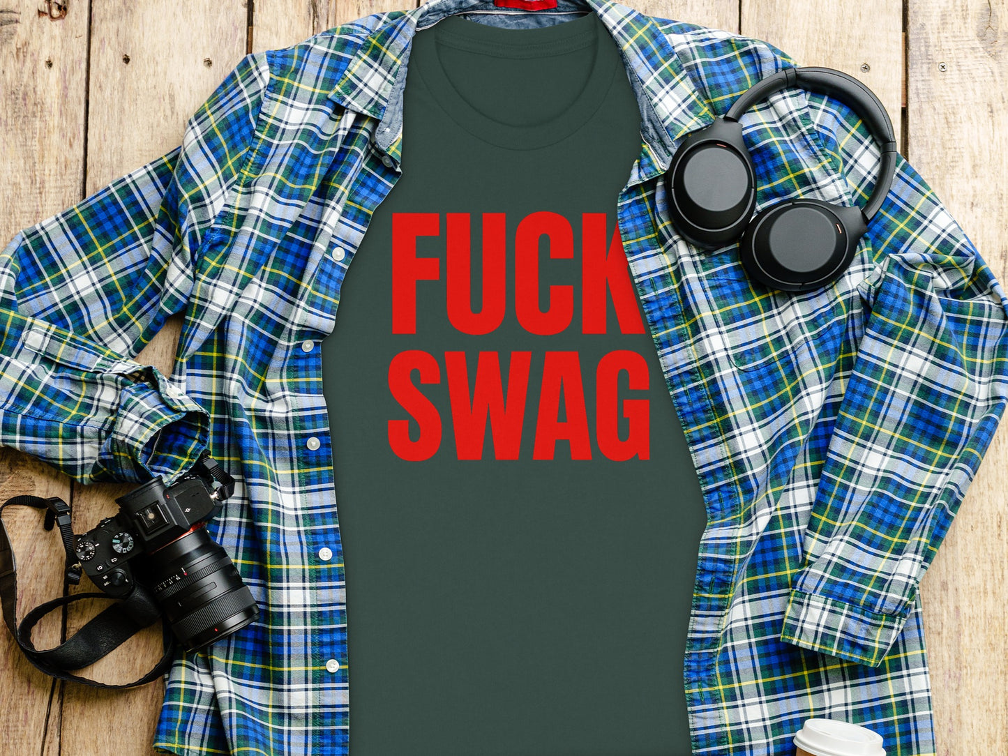 FUCK SWAG graphic shirt for bold statement attire
