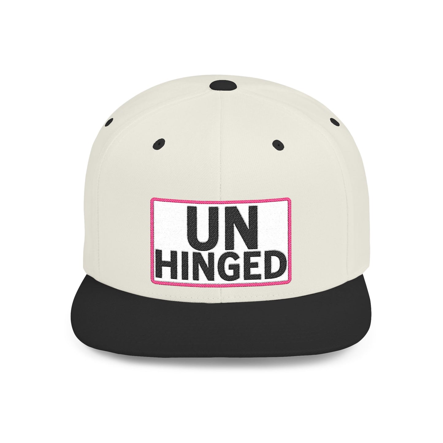 UNHINGED Embroidered Snapback Hat | Funny Statement Cap | Bold Streetwear Flat Bill | Dark Humor Gift