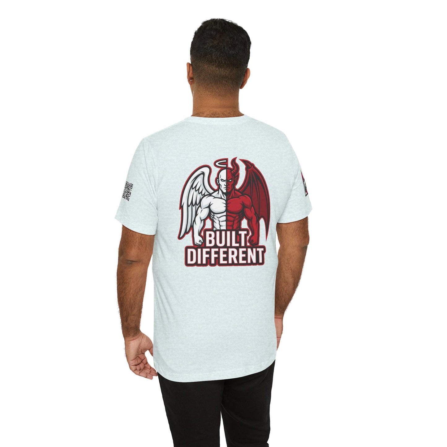 BUILT DIFFERENT Angel & Devil Graphic T-Shirt | Duality Streetwear Tee | Bold Unisex Statement Shirt