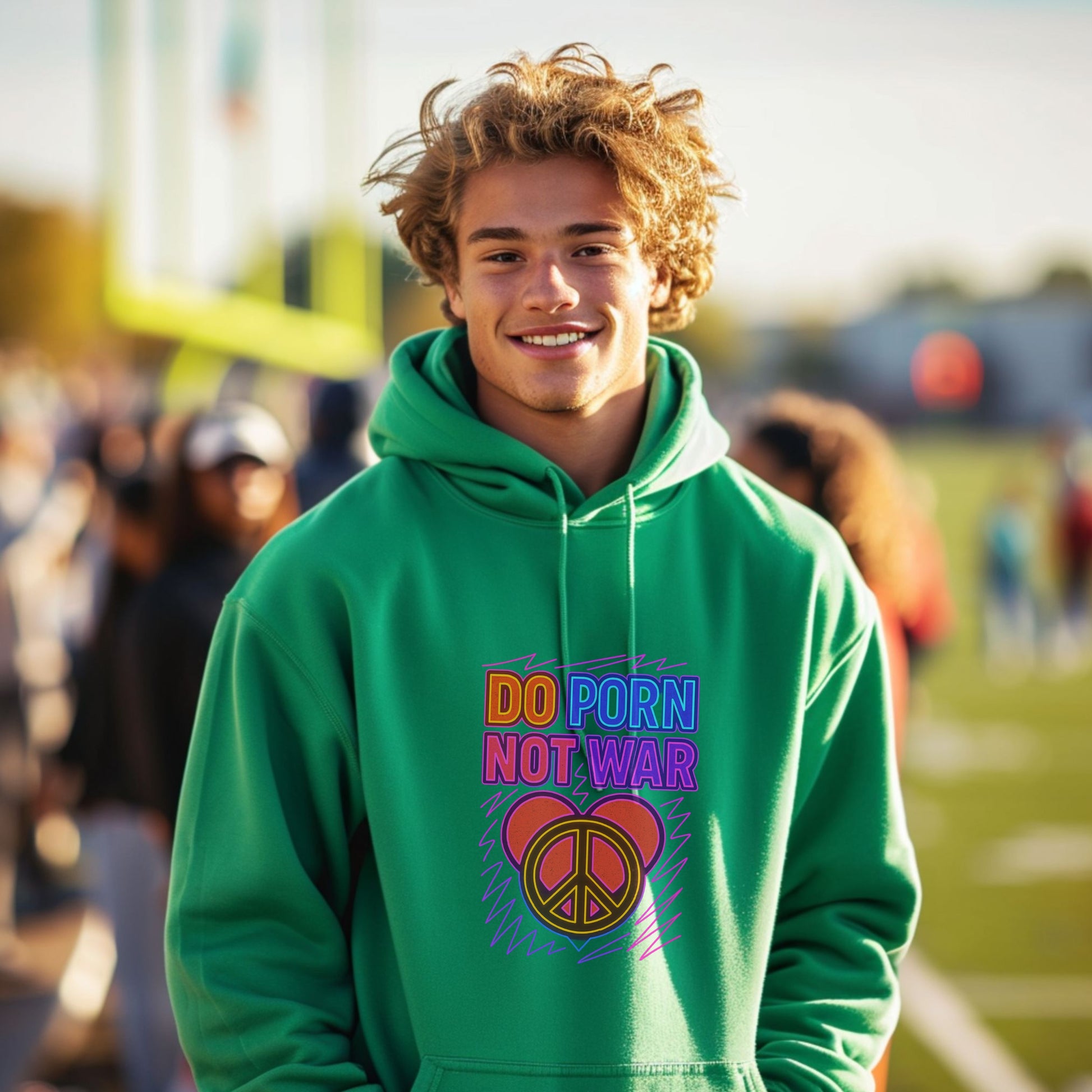 Do Porn Not War Green Hooded Sweatshirt product